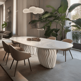 Trueliving Modern White Luxurious Dinning Table H 30 x W 45 x D 35; Chair : H 34 x W 18 x D 18